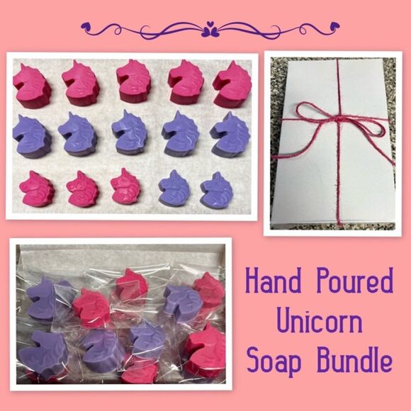 Hand Poured Unicorn Soap Set, Kids Fun Soap, Unicorn Soap Set - Picture 1 of 1